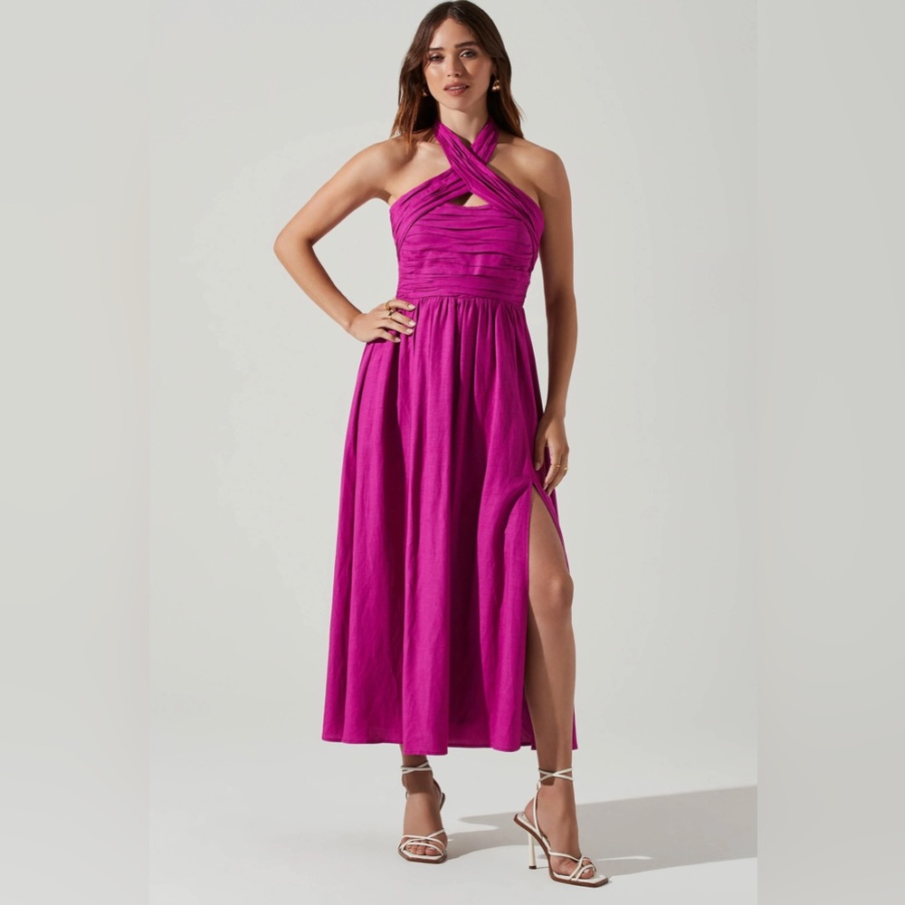 ASTR the label Zaria pleated midi dress